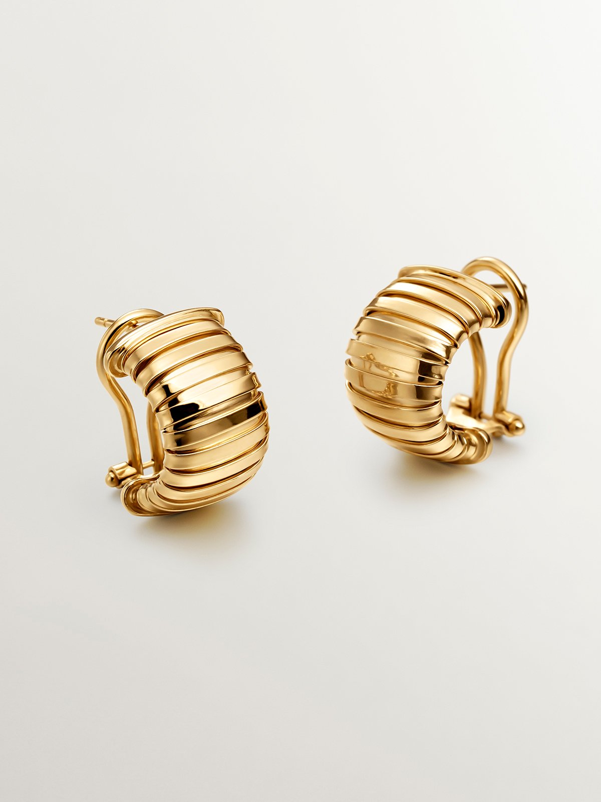 Tubogas earrings in 925 silver plated in 18K yellow gold