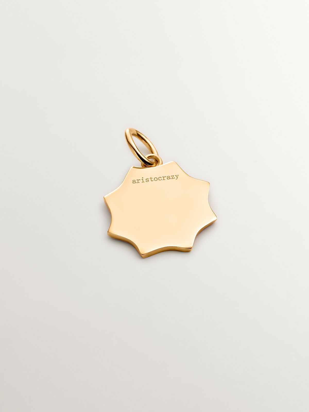 18K yellow gold plated 925 sterling silver charm with star-shaped