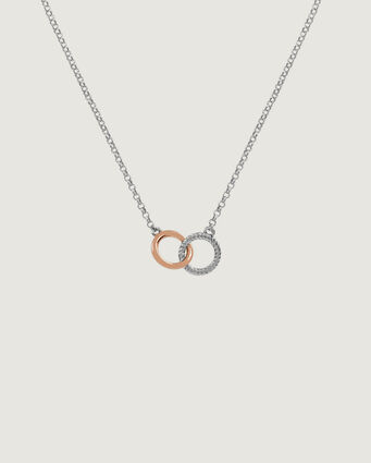 Silver & Gold Interlocking Necklace Rose Gold & Silver (Mostly Gold)