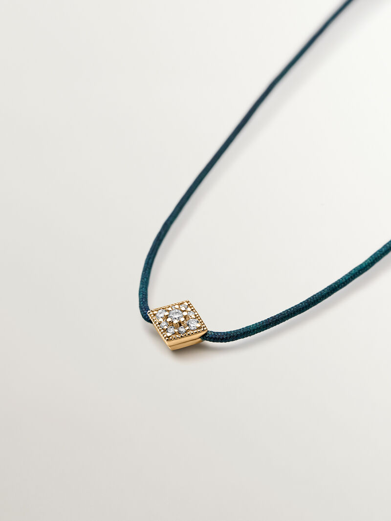 Gold Thread Necklace with Diamond