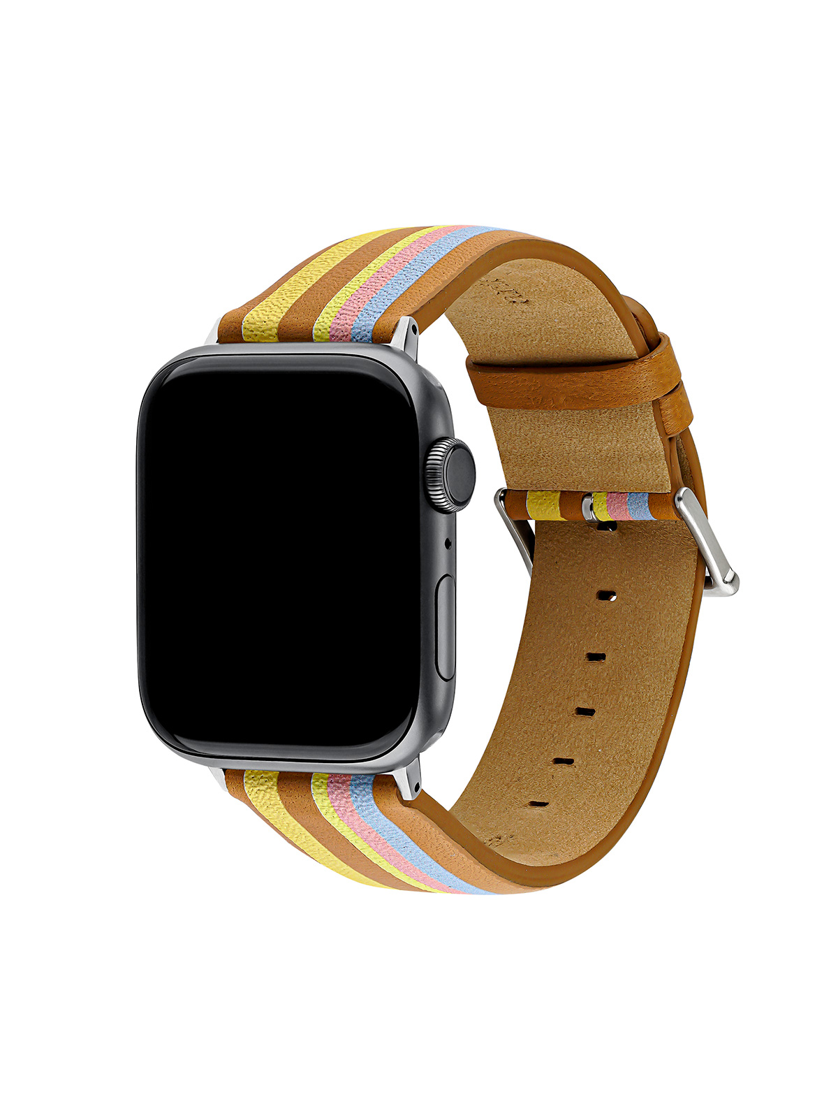 Multicolor Striped Leather Strap for Apple Watch