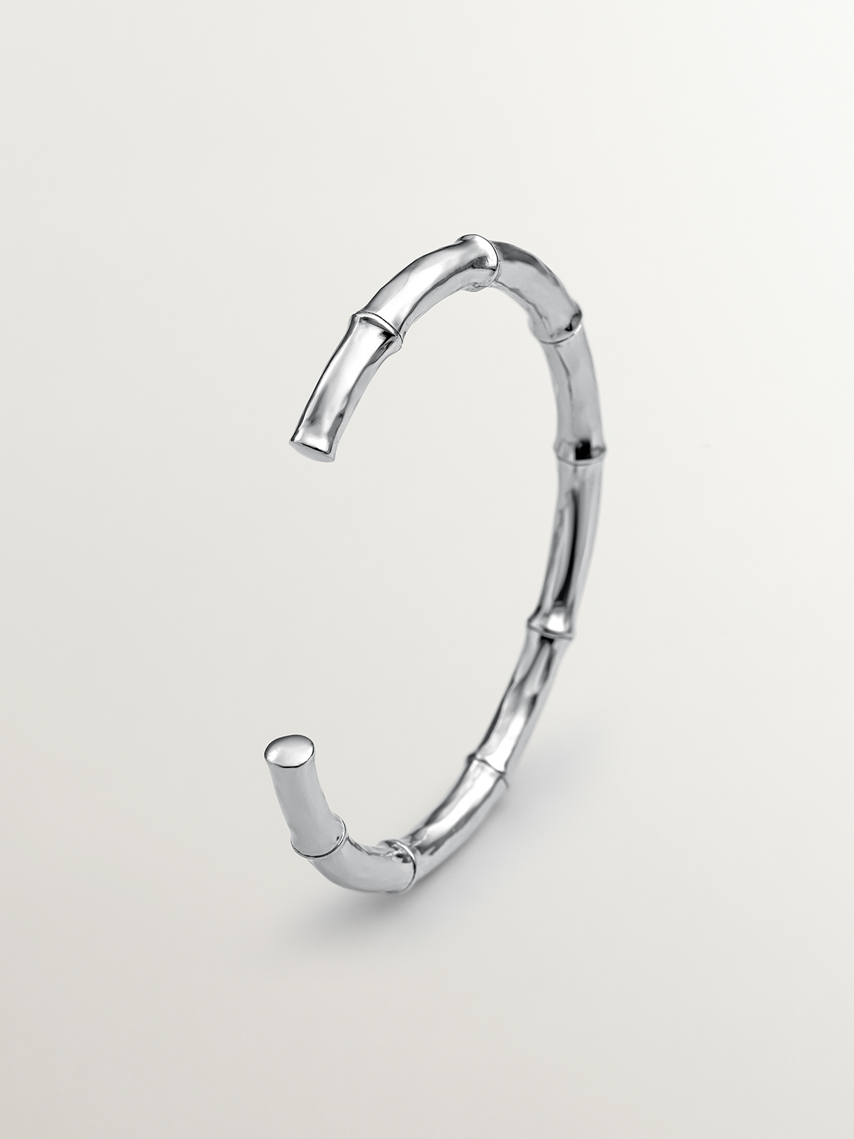 Bracelet type manchette en argent 925 avec texture de bambou