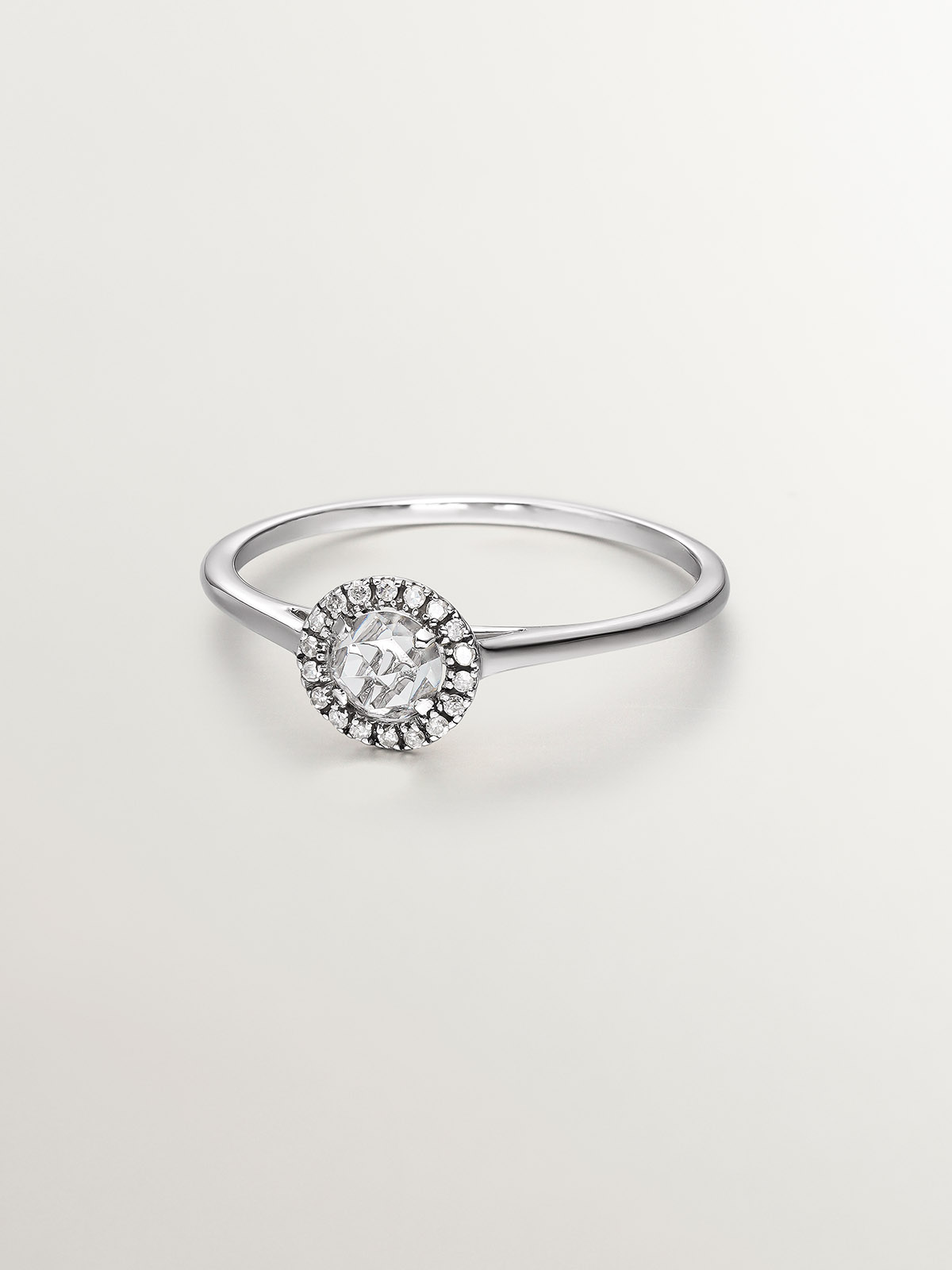 Bague solitaire en argent 925 avec topaze