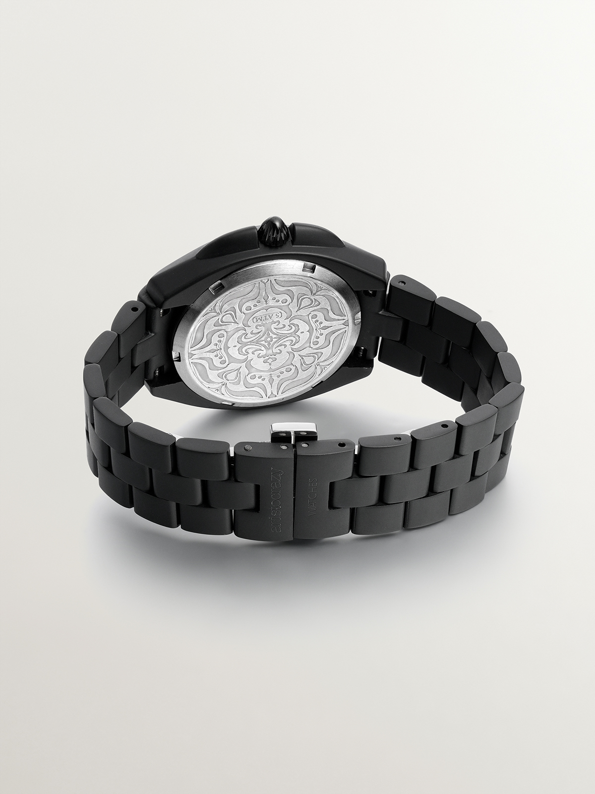 Reloj de acero 316L negro conmotivos