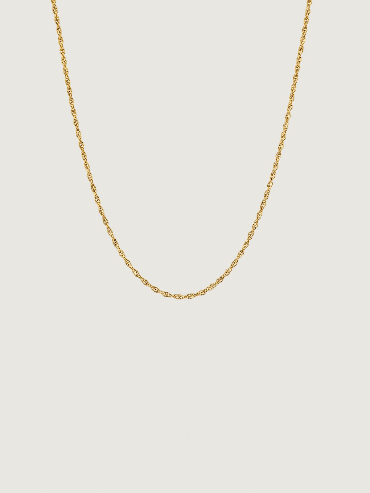 Cadena de eslabones rope de plata 925 bañada en oro amarillo de 18K