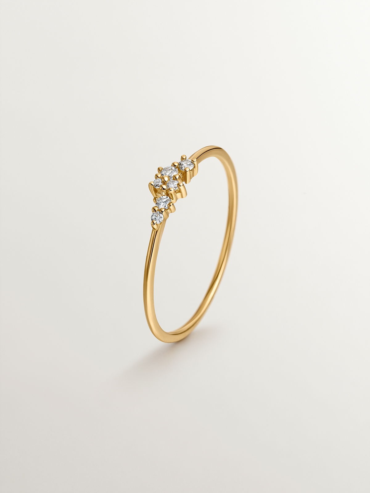 18K yellow gold ring with diamonds 0.025 cts