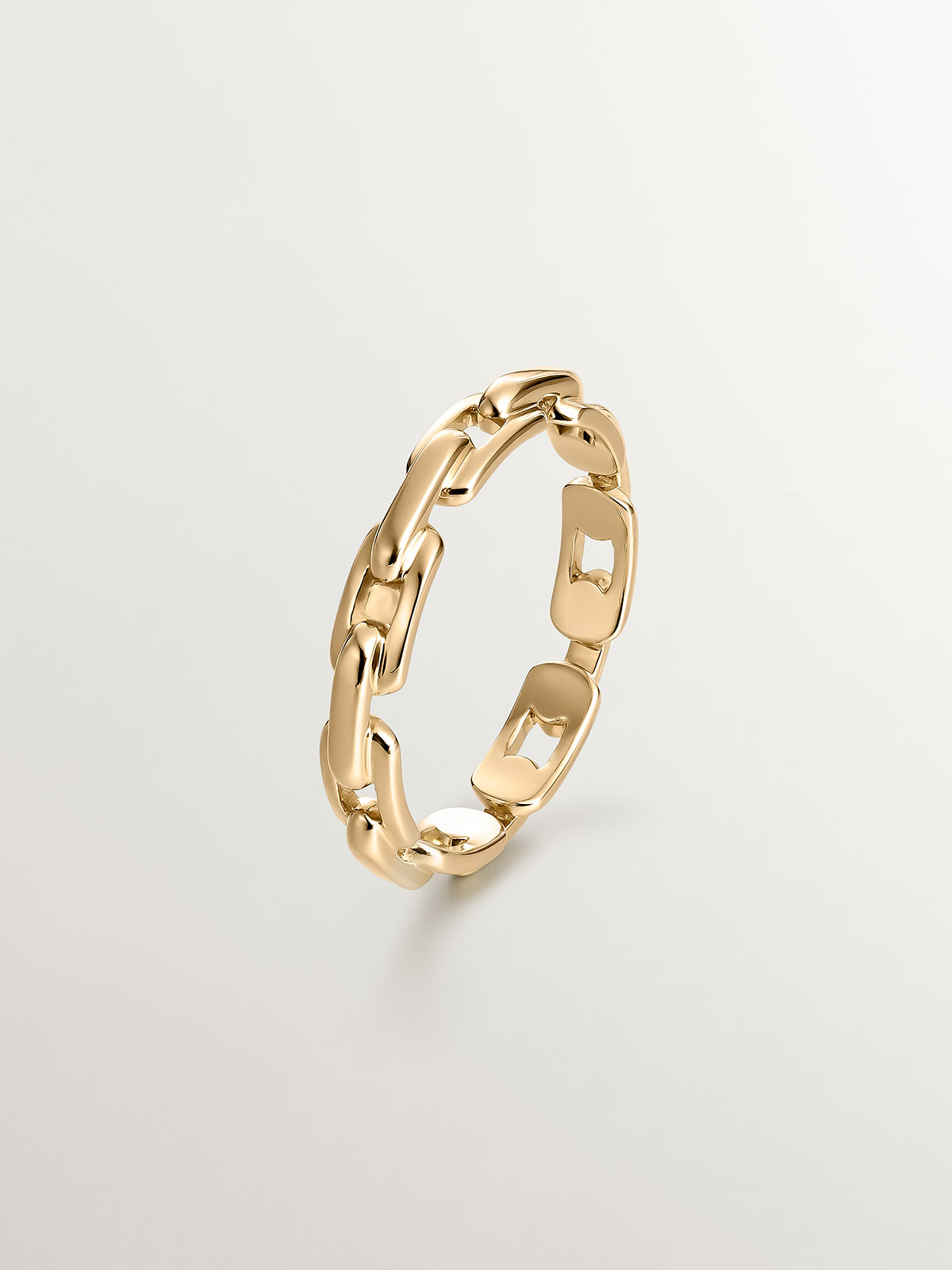 9K White Gold Chain Textured Ring