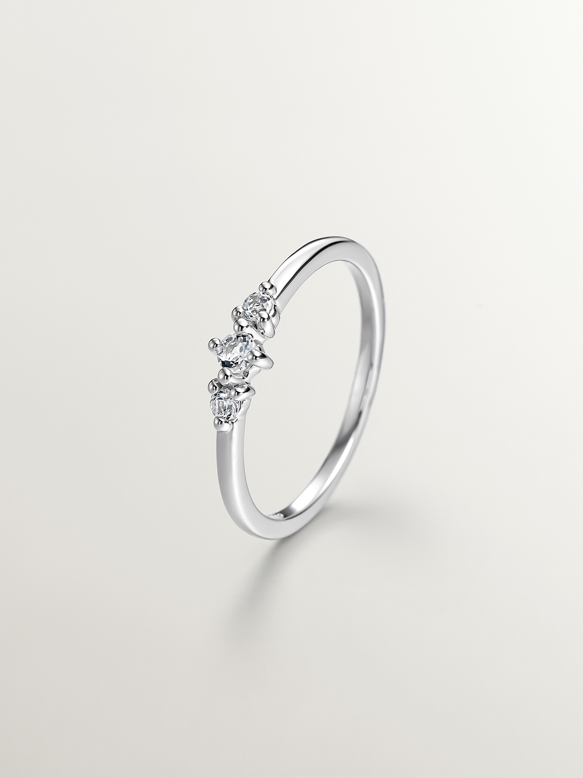 927 Silver Ring with White Topaz