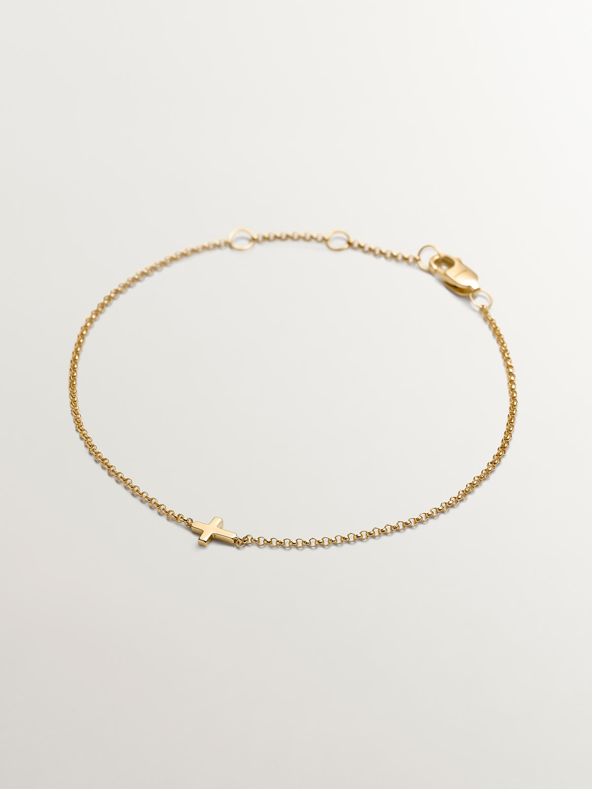 9K Yellow Gold Bracelet with Cross