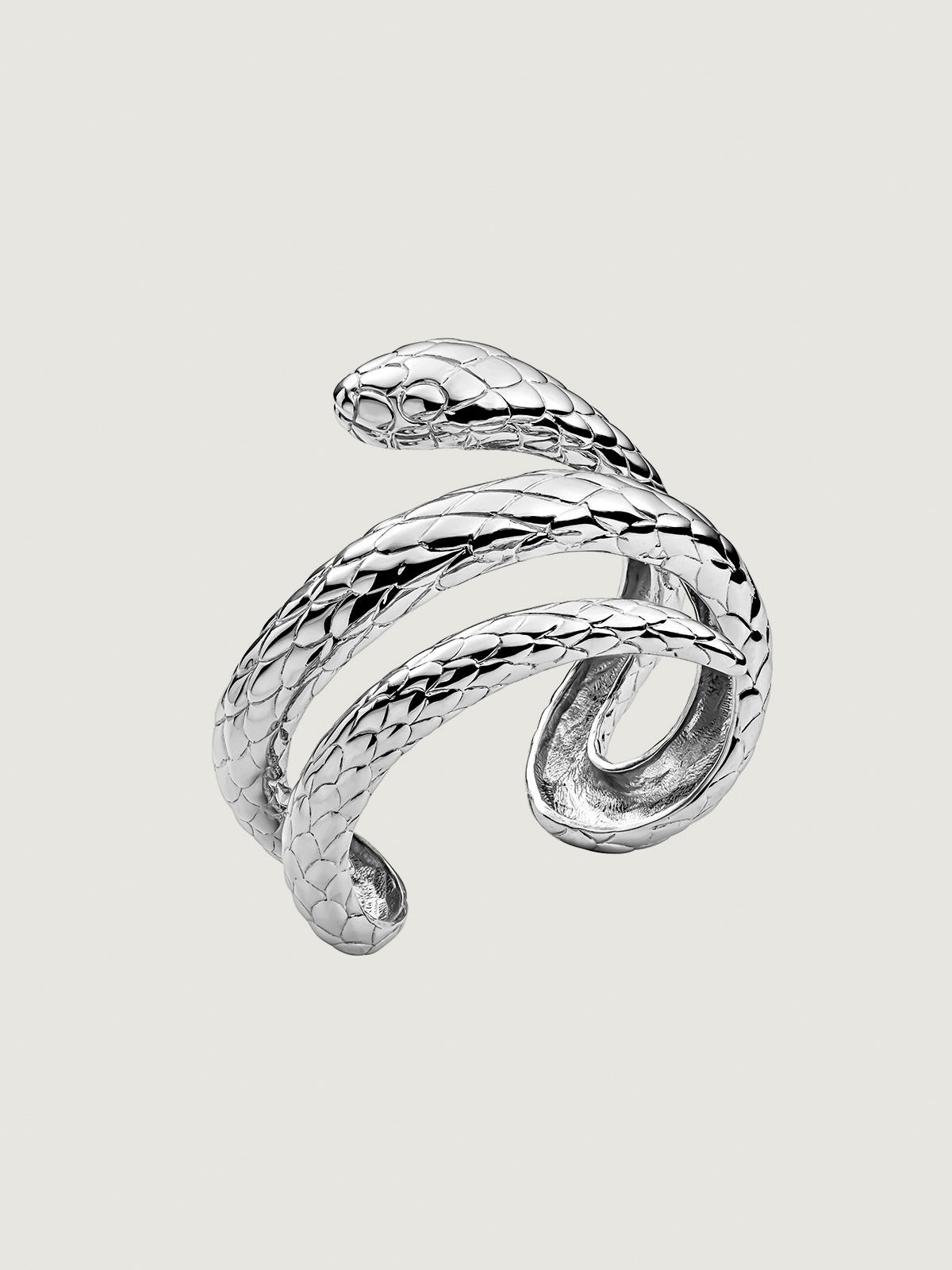 Bracelet rigide en argent 925 en forme de serpent