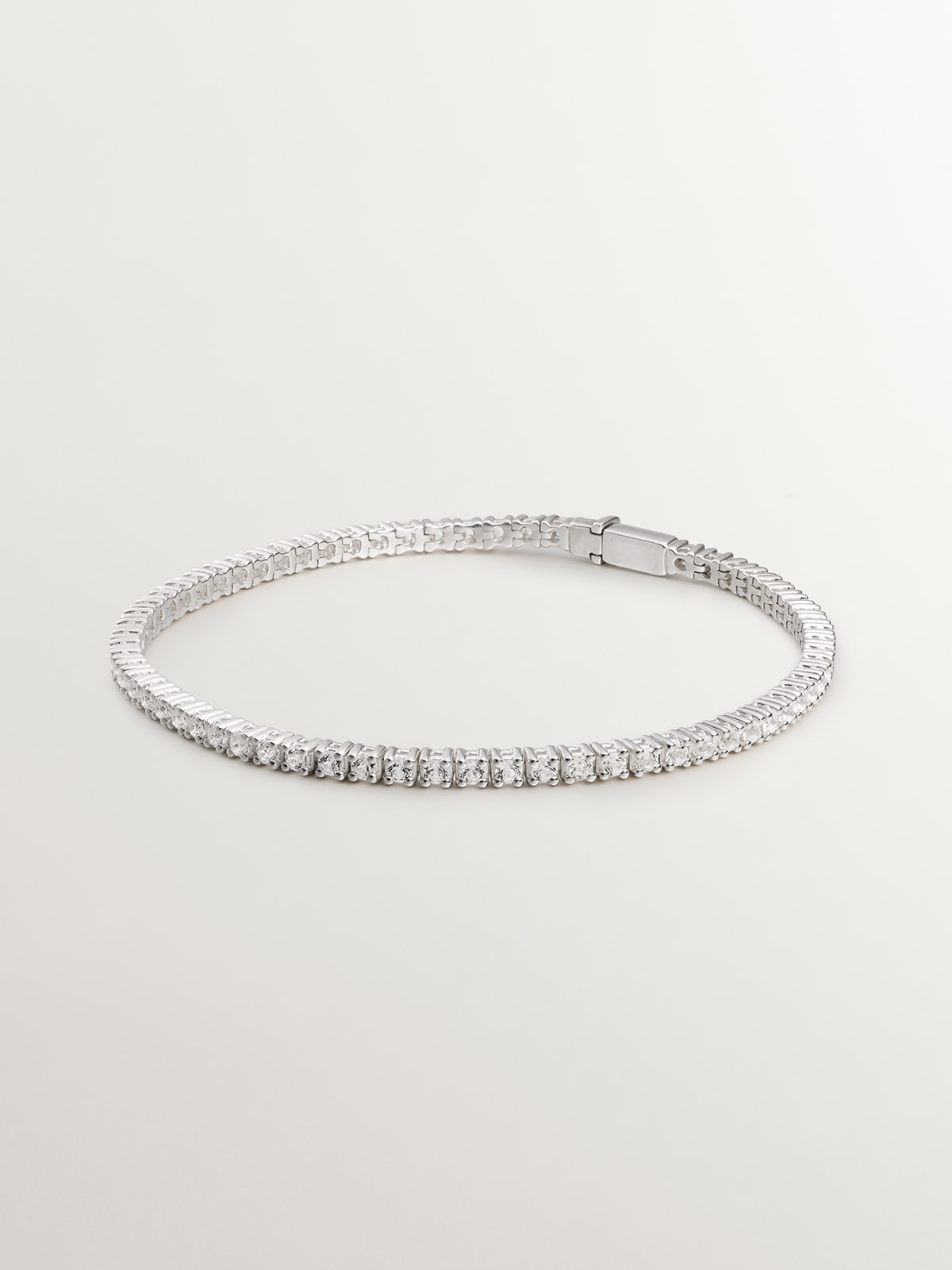 Bracelet en argent 925 avec topazes blanches