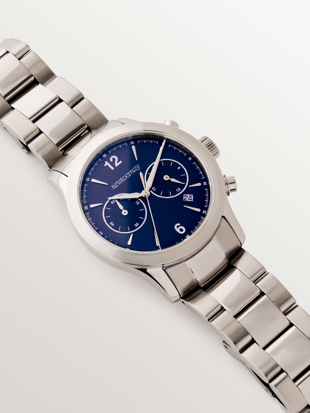 Tribeca watch in 316L steel and navy blue dial