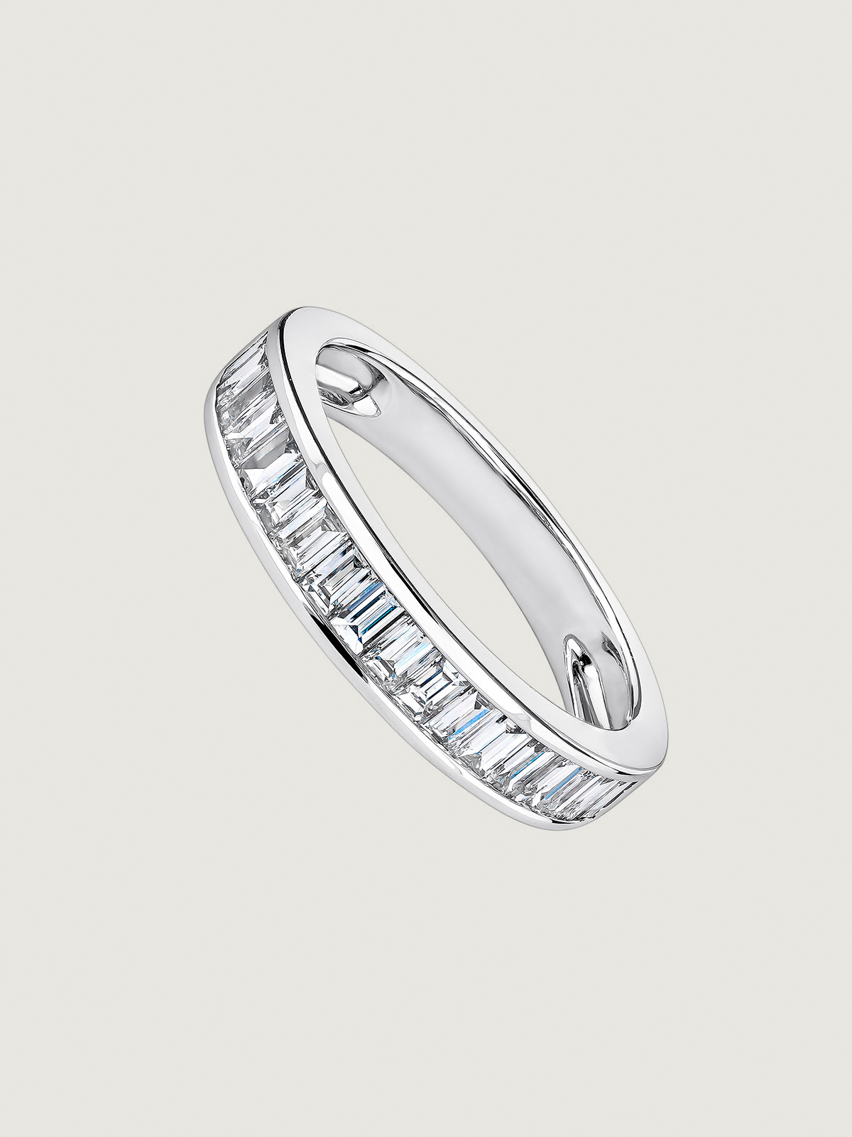 Bague baguette diamants 0,7 ct or blanc