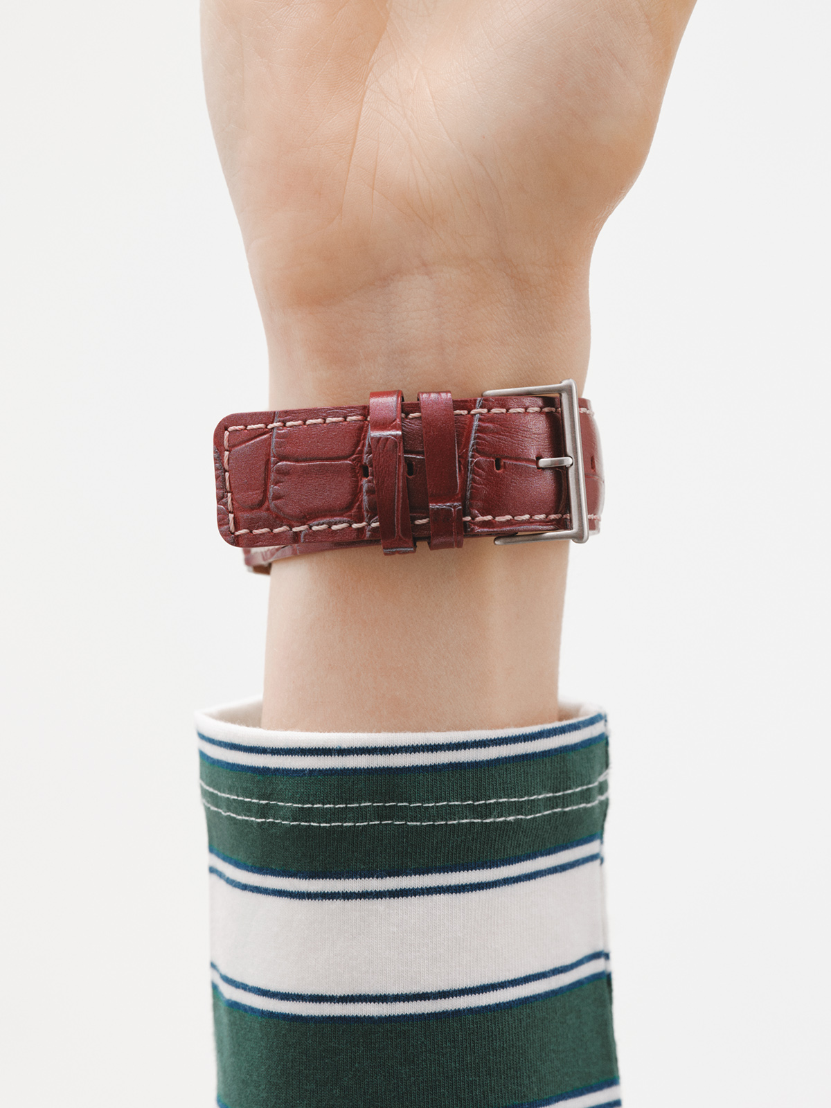 Garnet leather Apple Watch band