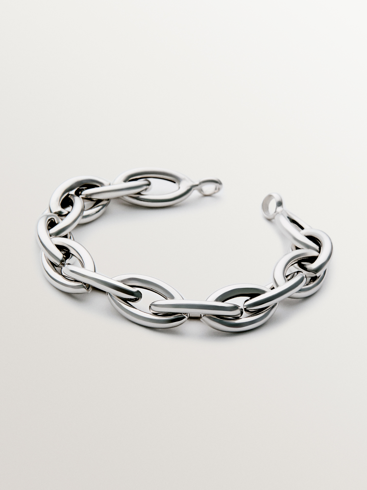 925 silver oval link bracelet