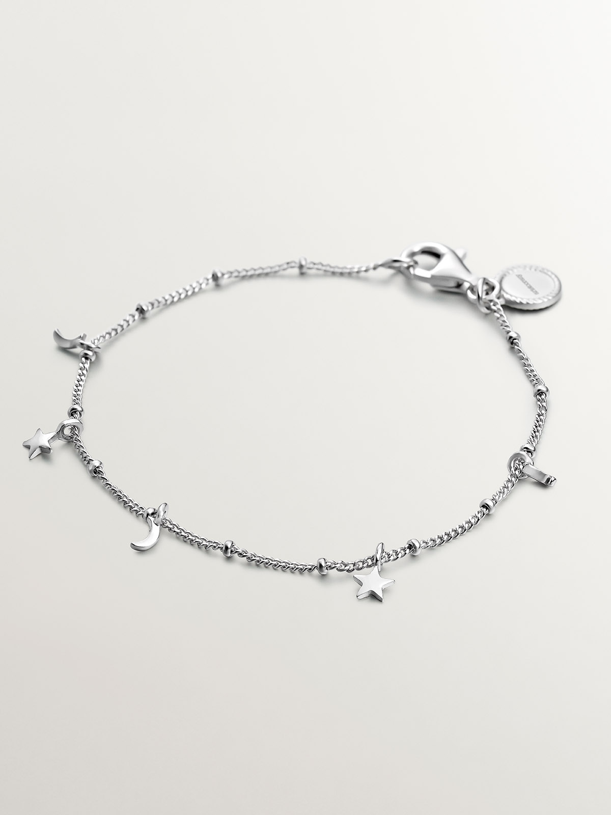 Bracelet en argent 925 avec des lunes et des étoiles