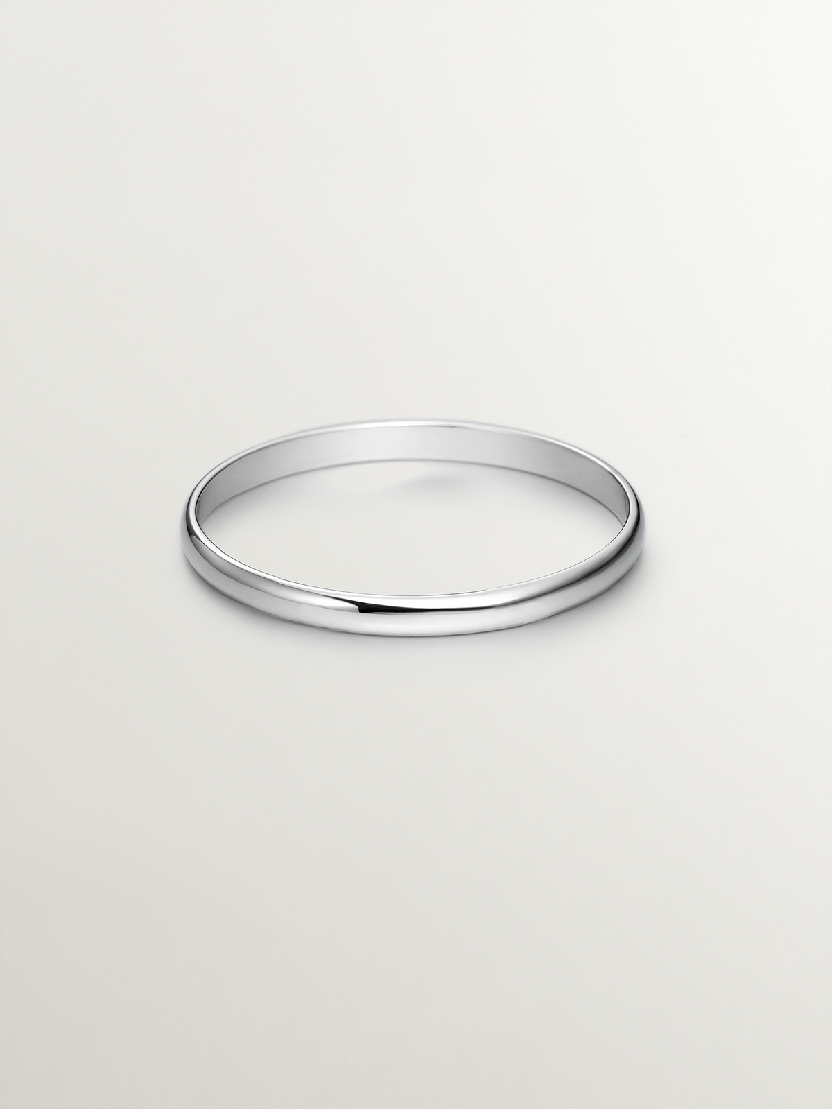 1.95mm half round white gold wedding ring