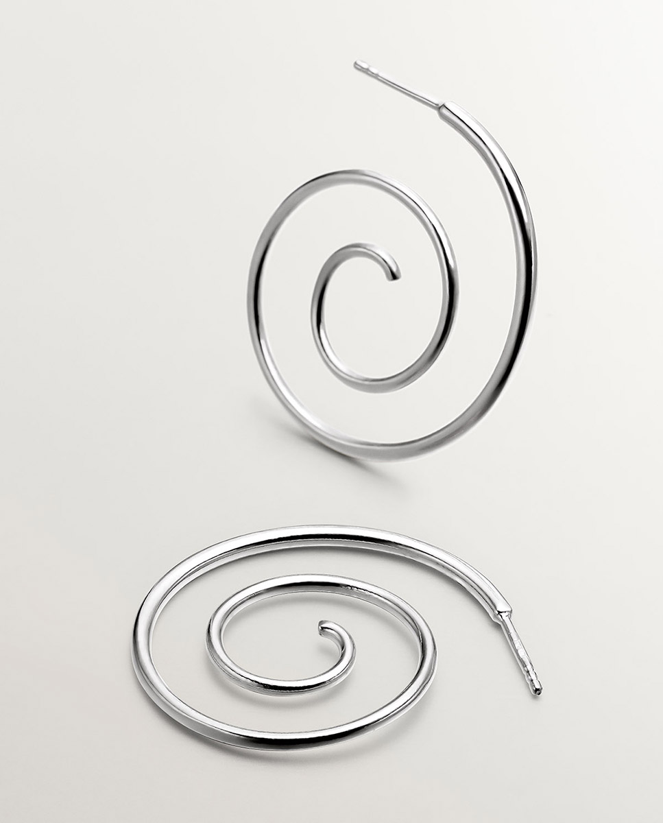 Pendientes en espiral de plata 925