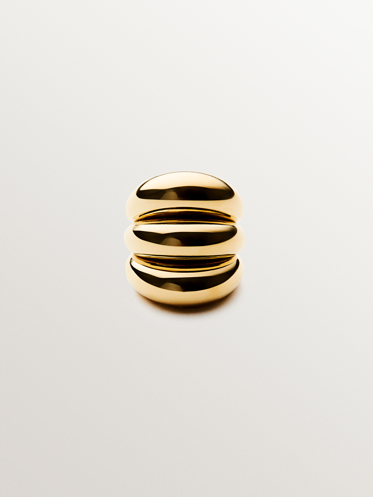 Triple ring in 925 silver plated in 18K yellow gold