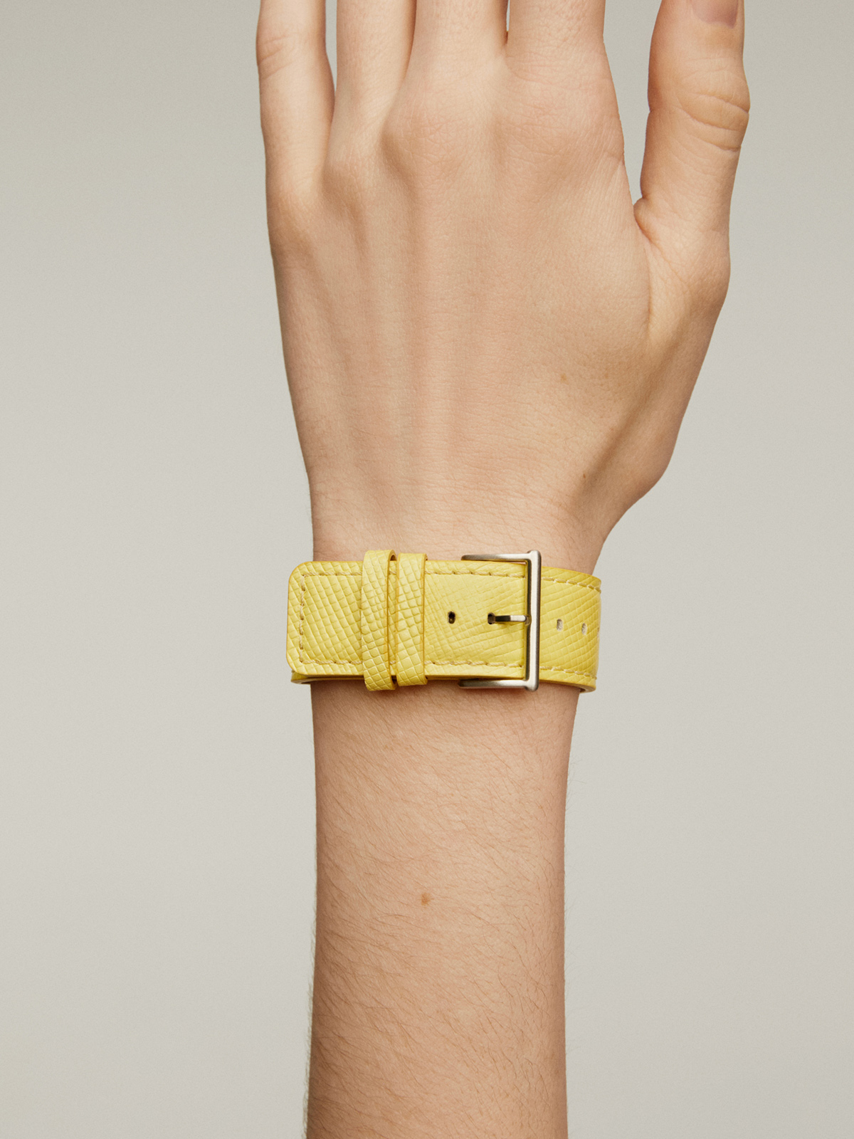 Iridescent Yellow Leather Strap for Apple Watch