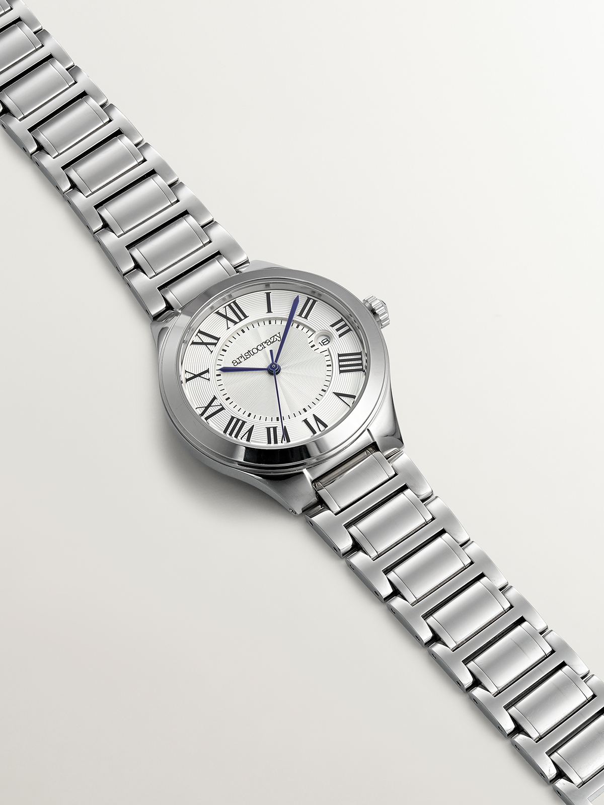 Bastille watch with steel strap and white dial