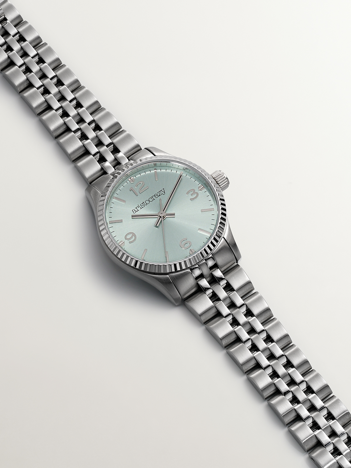 Montre St. Barth Armis avec bracelet en acier gris et cadran bleu