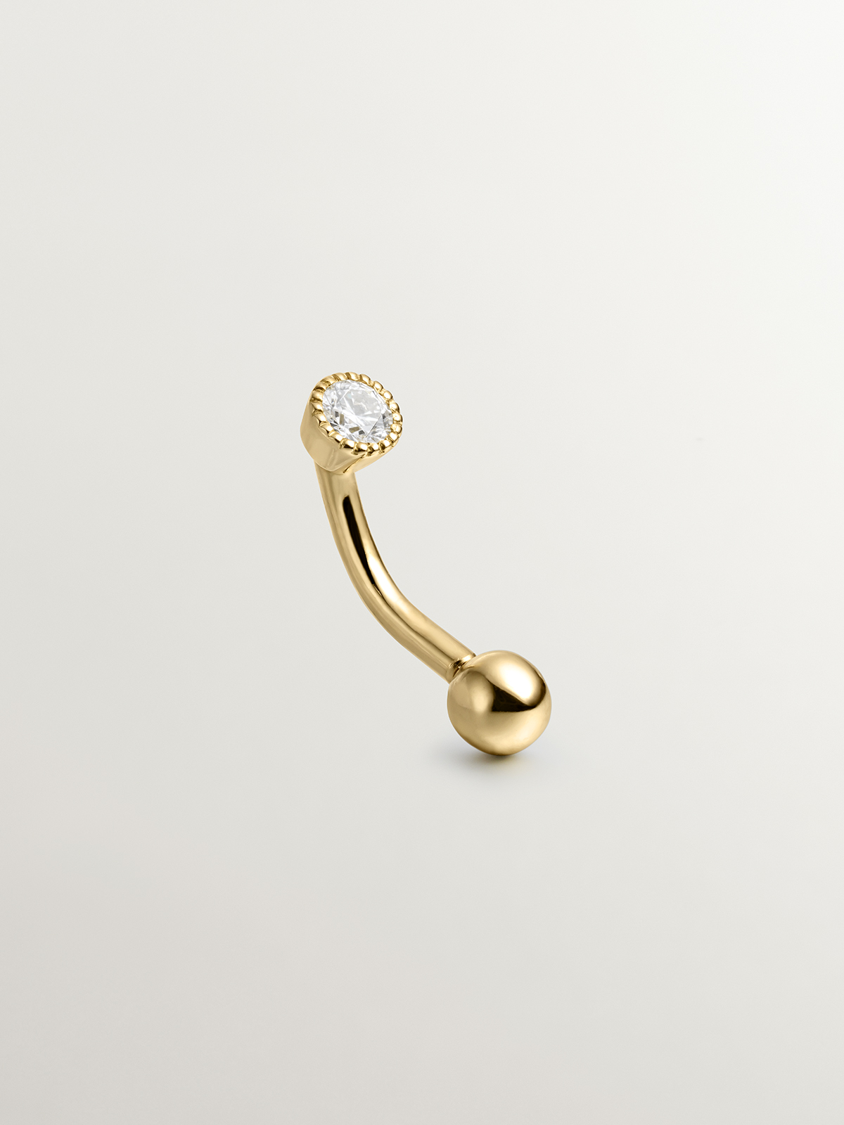 18K Yellow Gold Rook Piercing with Diamond