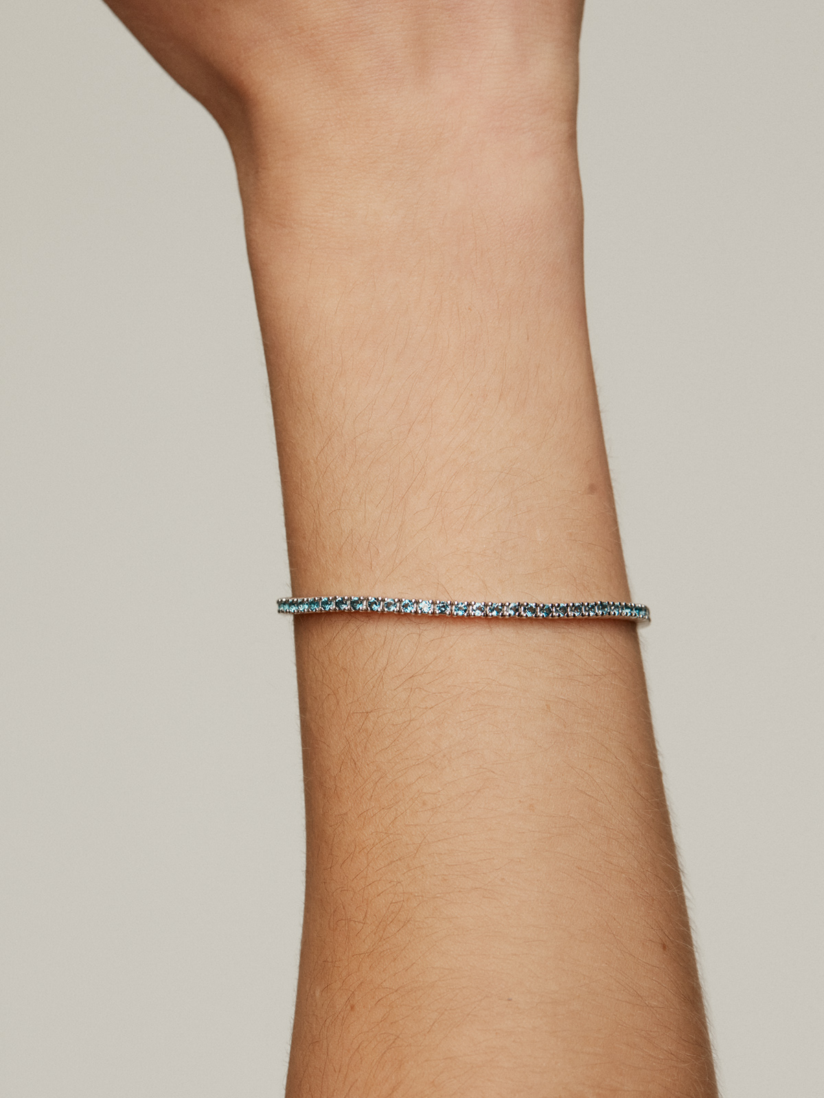 Bracelet en argent 925 avec topazes bleu london