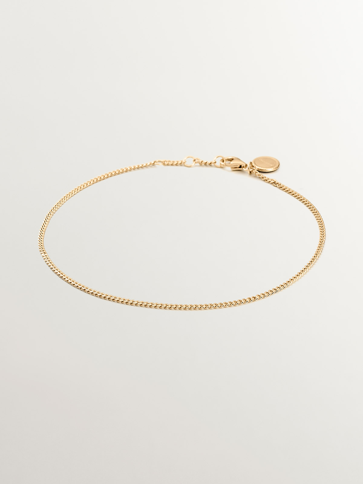 Pulsera tobillera de plata 925 bañada en oro amarillo de 18K