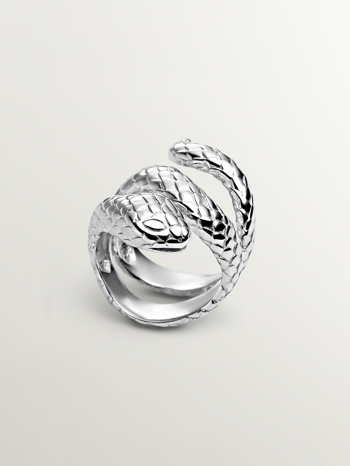 Anneau large en argent 925 en forme de serpent