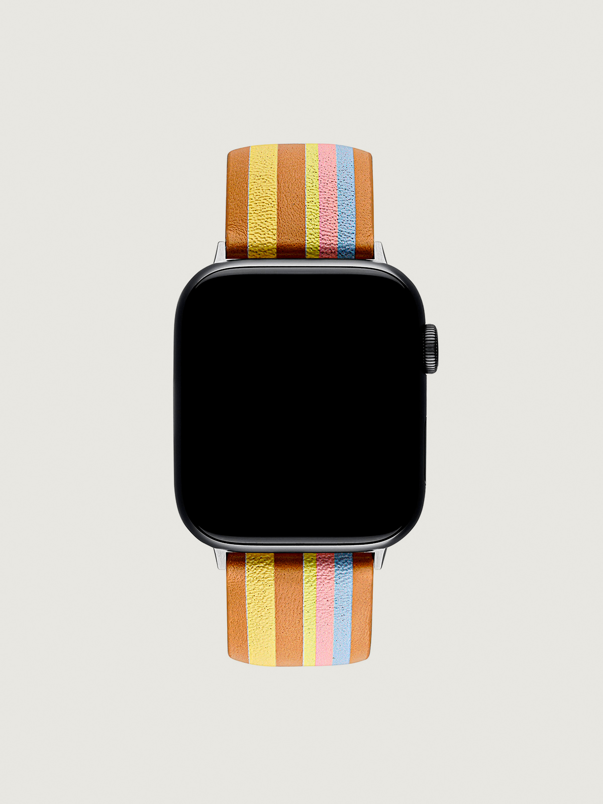 Correa para Apple Watch de cuero con rayas multicolor