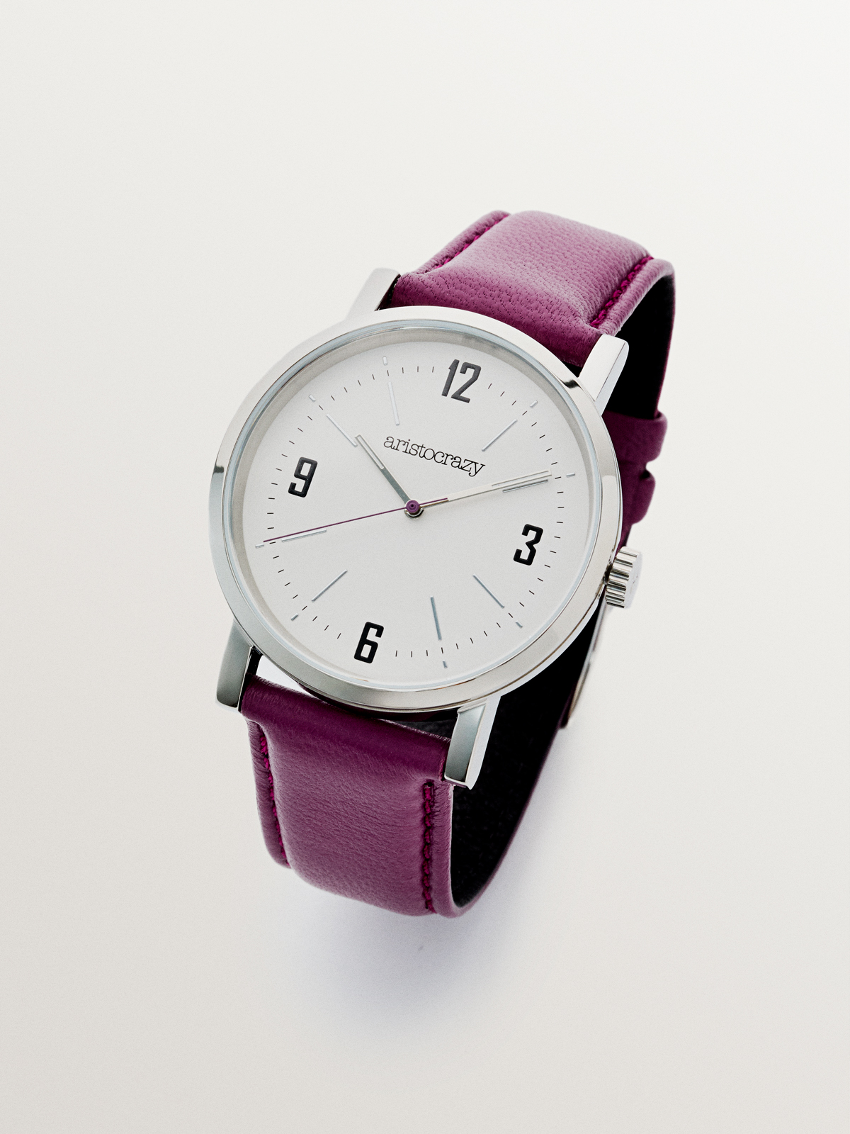 Brooklyn watch with pink leather strap