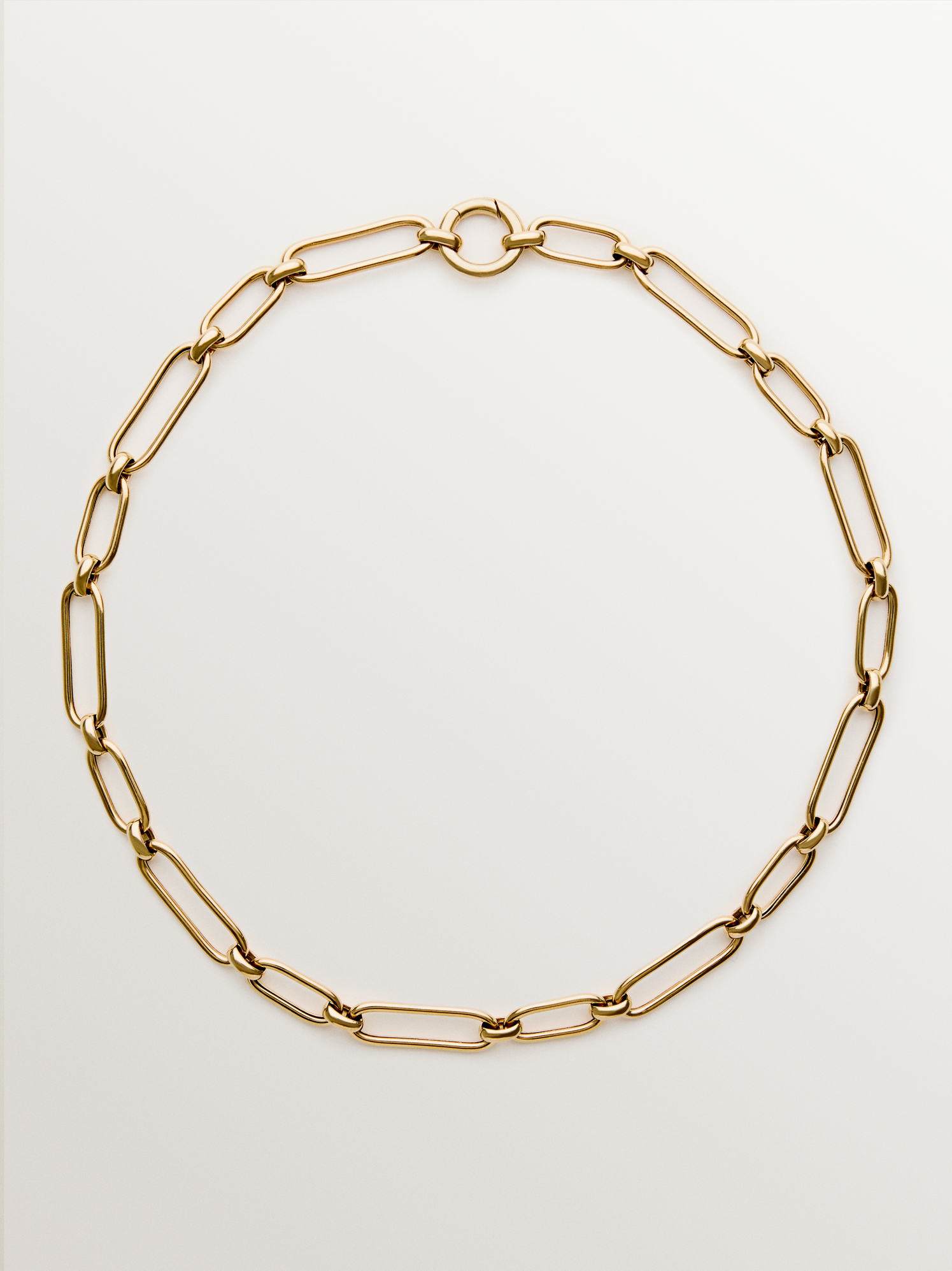 18K yellow gold plated 925 silver chain with rectangular links