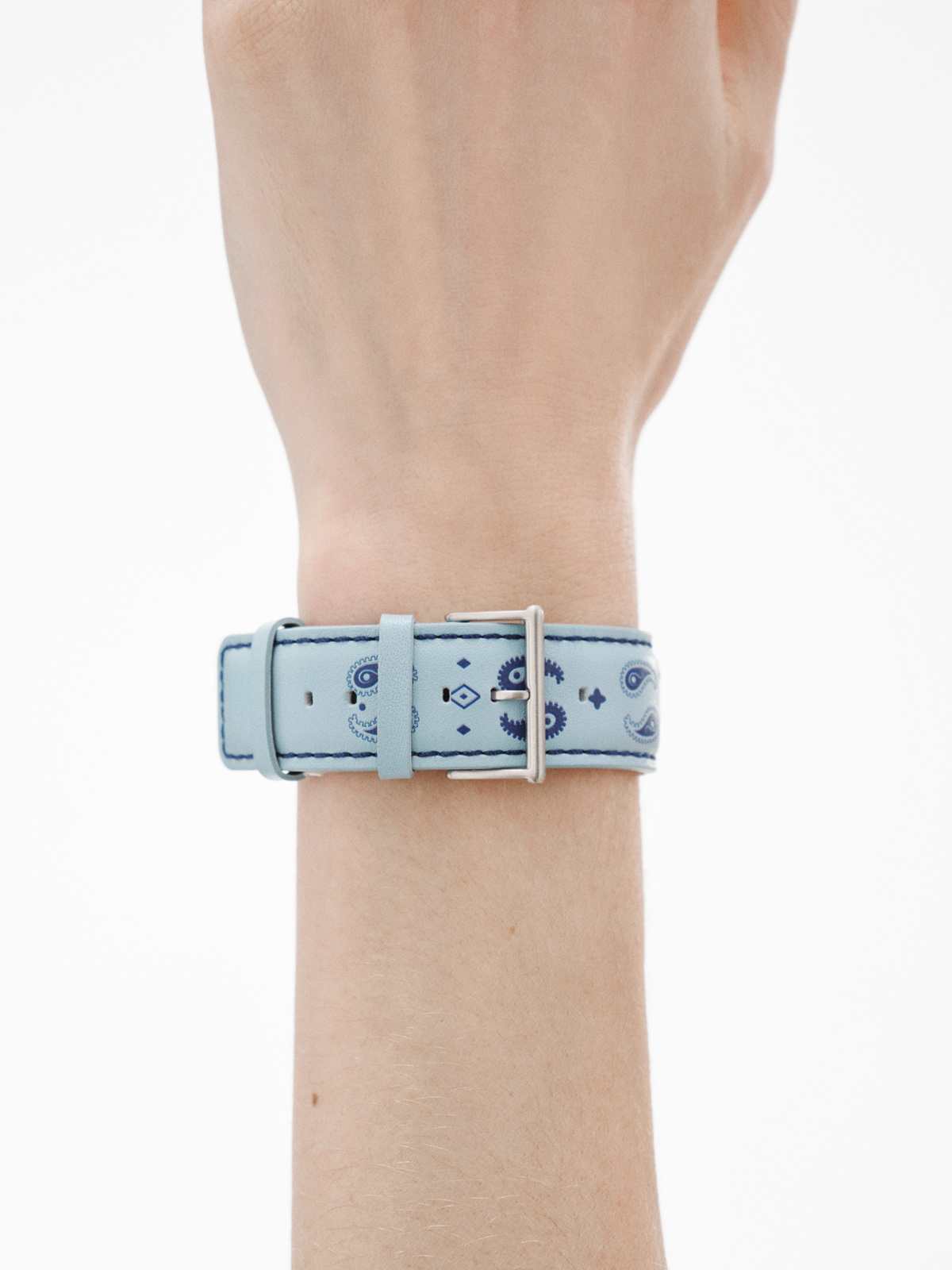 Correa para Apple Watch de cuero azul con estampado de Ying Yang