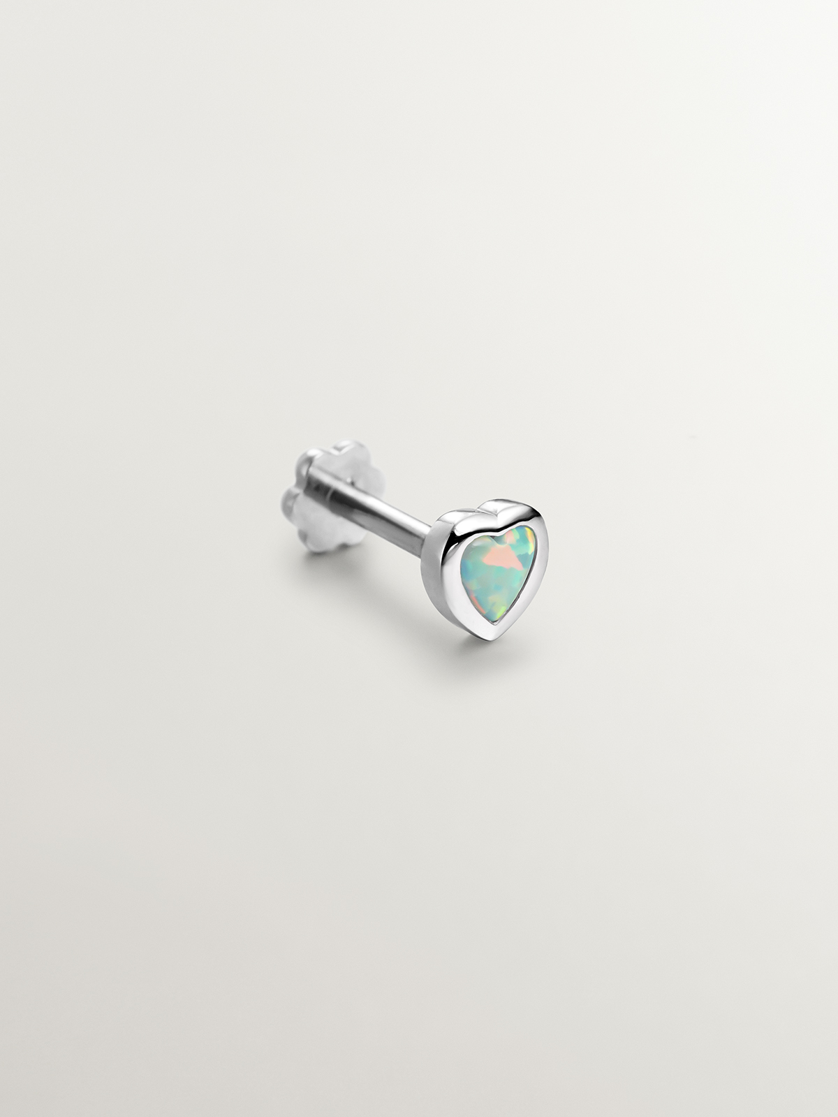 18K gold bank single piercing with turquoise opal