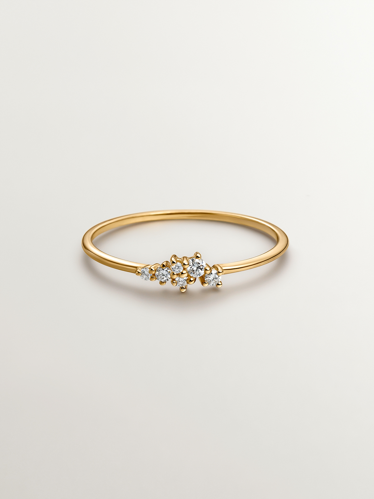 18K yellow gold ring with diamonds 0.025 cts