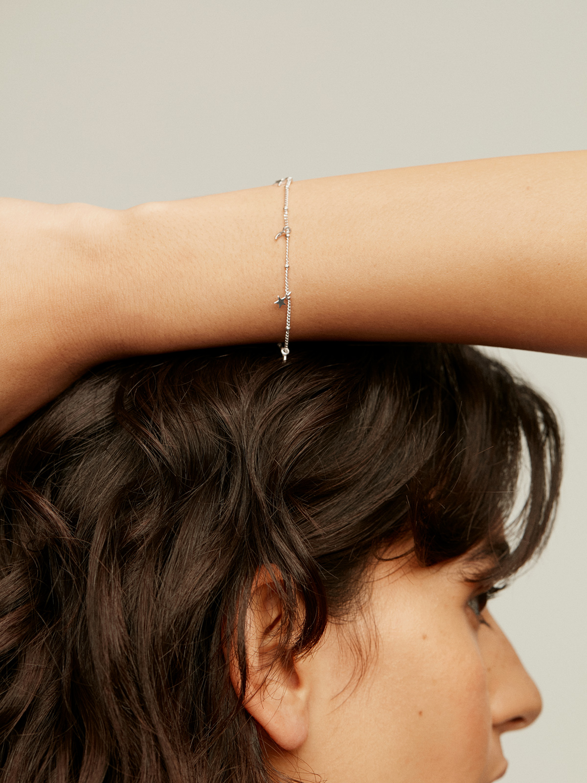 925 Silver bracelet with moons and stars