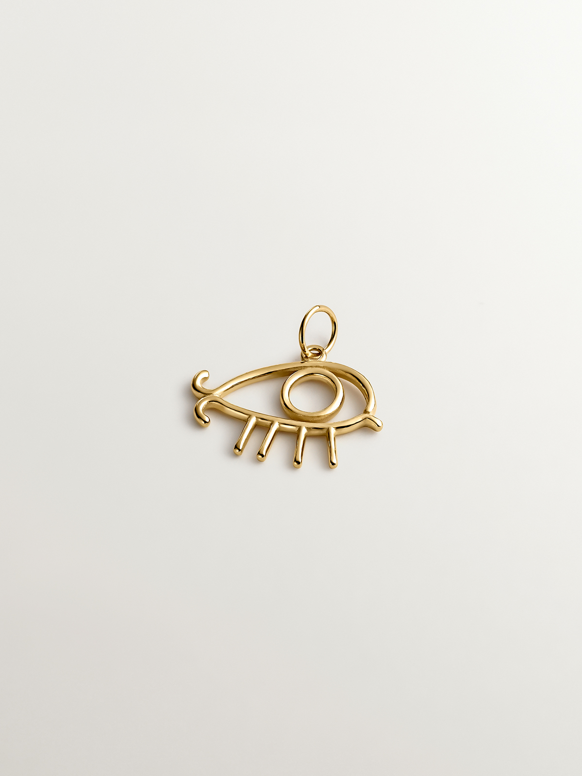 925 Silver charm bathed in 18K yellow gold with eye