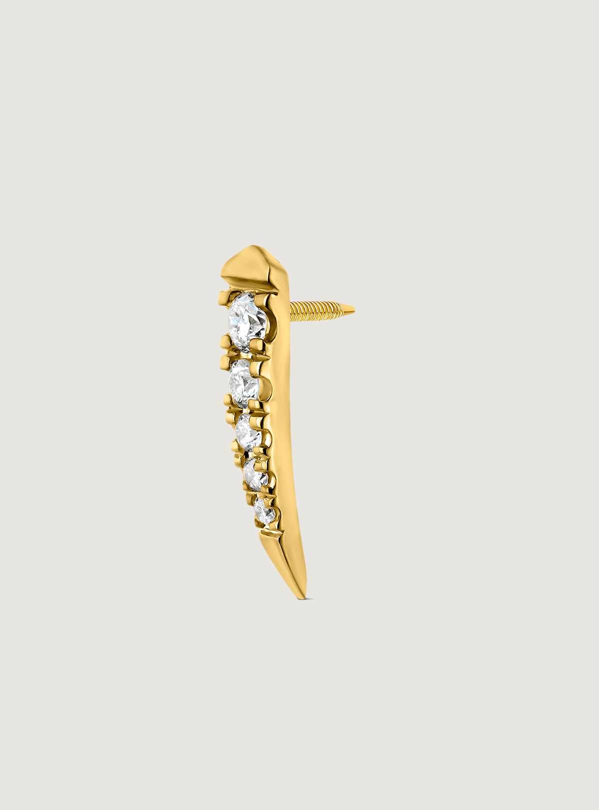 18K yellow gold single earring with diamonds