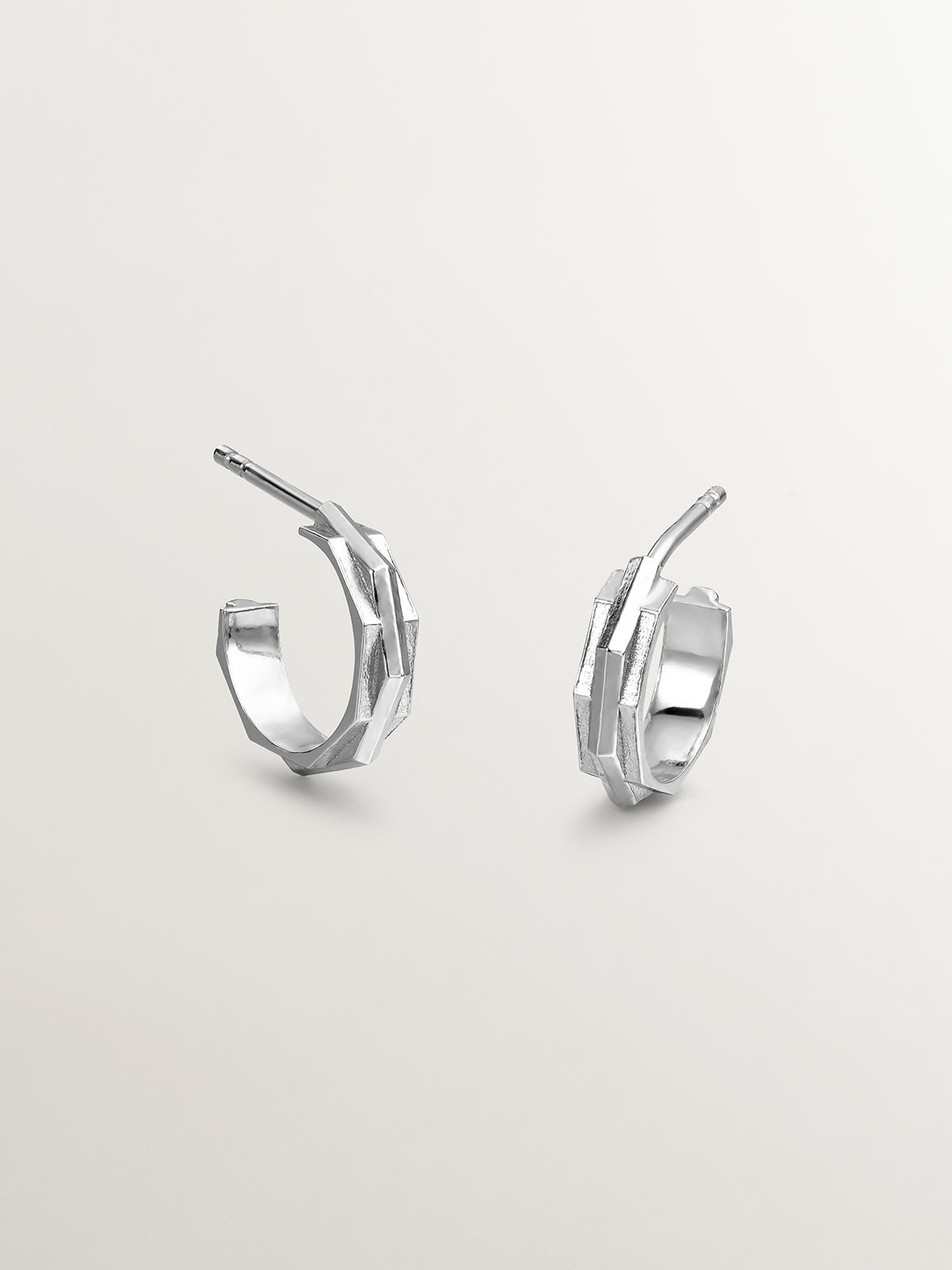 925 silver ring earrings with geometric finish