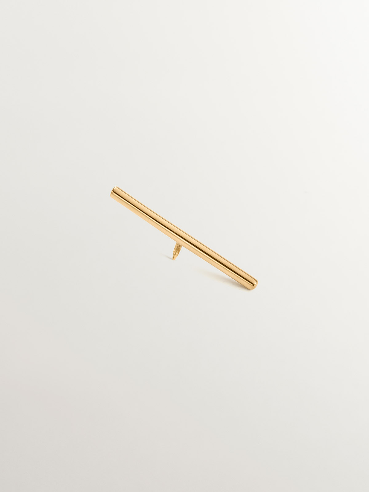 18K Yellow Gold Industrial Bar Piercing