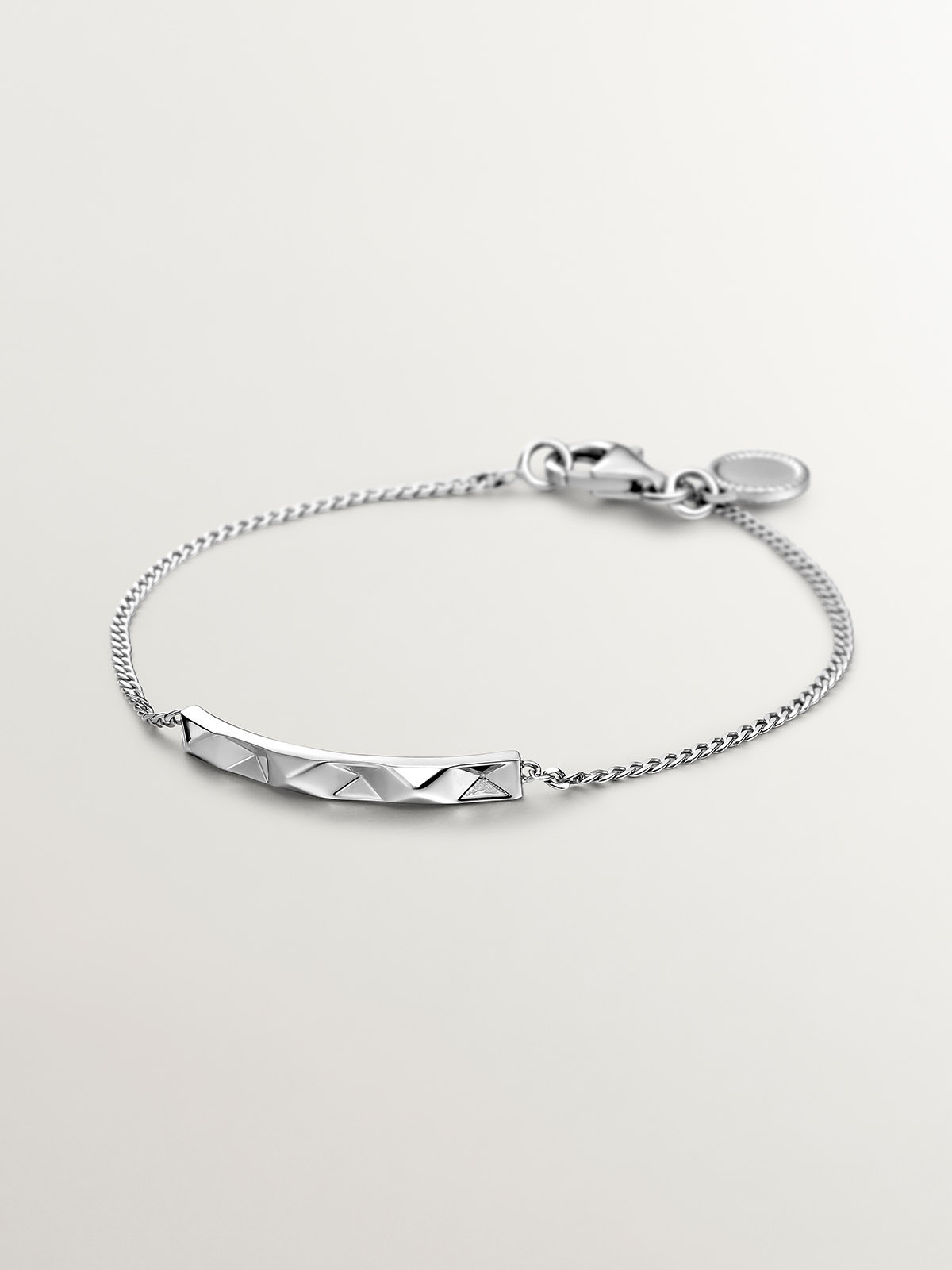 925 Bracelet en argent avec texture géométrique